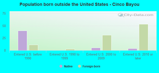 Population born outside the United States - Cinco Bayou