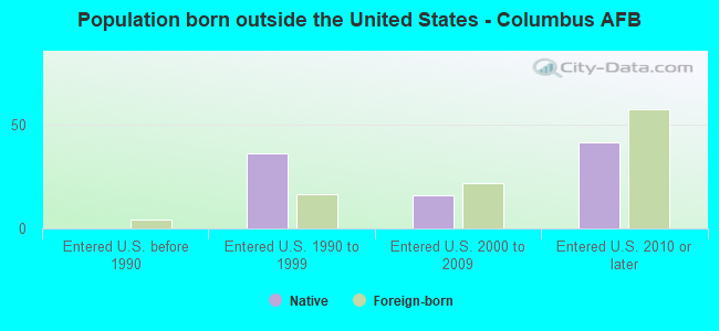 Population born outside the United States - Columbus AFB
