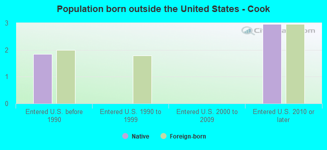 Population born outside the United States - Cook