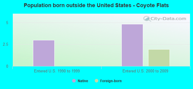 Population born outside the United States - Coyote Flats
