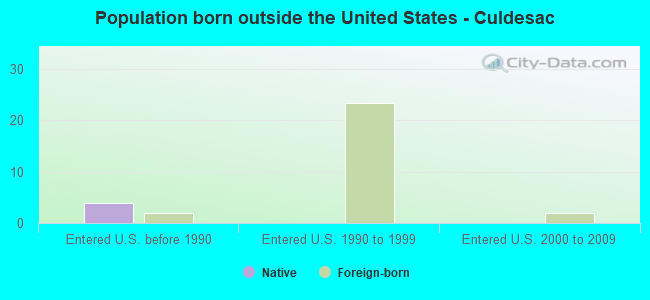 Population born outside the United States - Culdesac