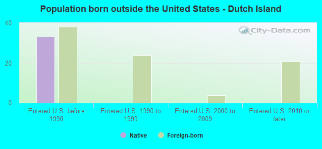 Population born outside the United States - Dutch Island