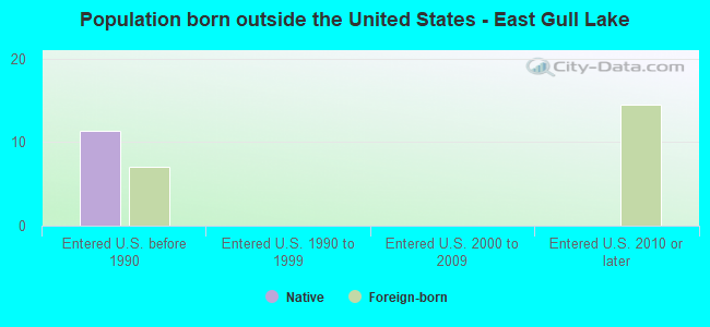 Population born outside the United States - East Gull Lake