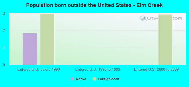 Population born outside the United States - Elm Creek