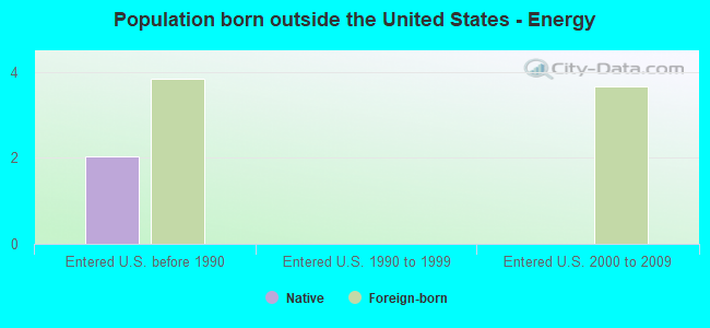 Population born outside the United States - Energy