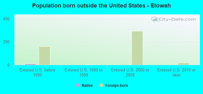 Population born outside the United States - Etowah