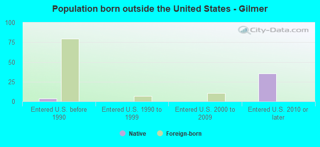 Population born outside the United States - Gilmer
