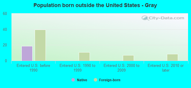 Population born outside the United States - Gray