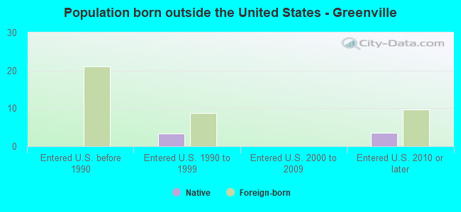 Population born outside the United States - Greenville