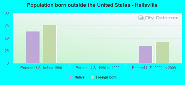 Population born outside the United States - Hallsville