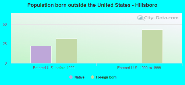 Population born outside the United States - Hillsboro