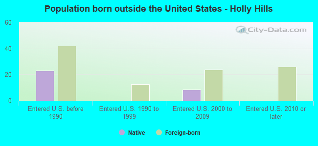 Population born outside the United States - Holly Hills