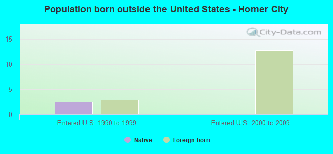 Population born outside the United States - Homer City