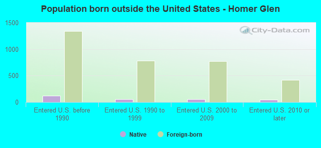Population born outside the United States - Homer Glen