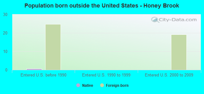 Population born outside the United States - Honey Brook