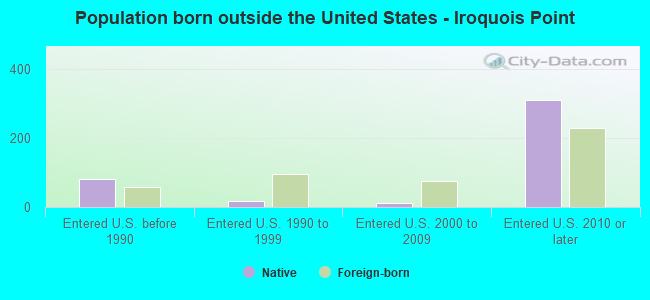 Population born outside the United States - Iroquois Point