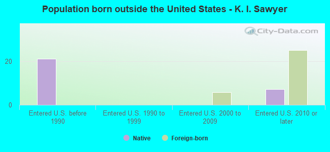 Population born outside the United States - K. I. Sawyer