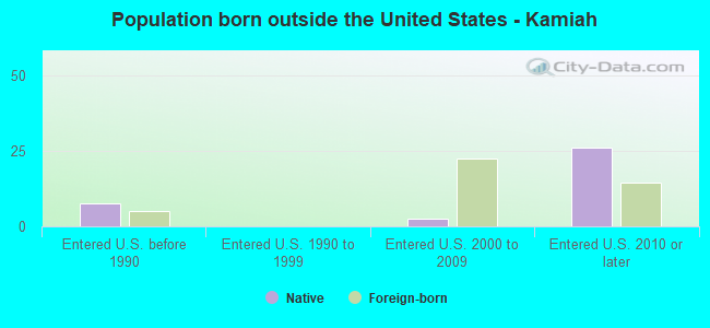 Population born outside the United States - Kamiah