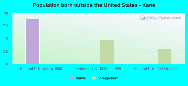 Population born outside the United States - Kane