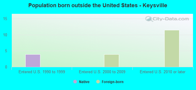 Population born outside the United States - Keysville