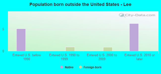 Population born outside the United States - Lee