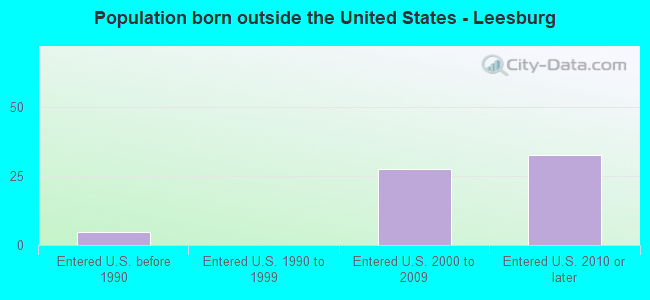 Population born outside the United States - Leesburg