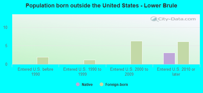 Population born outside the United States - Lower Brule
