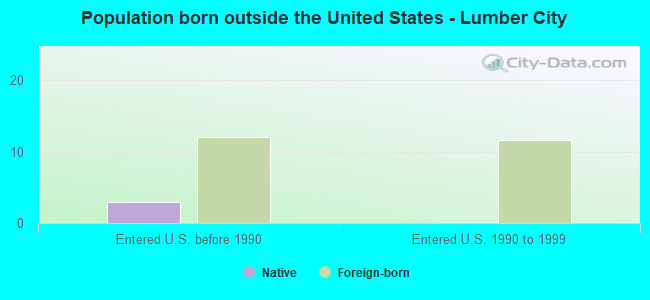 Population born outside the United States - Lumber City