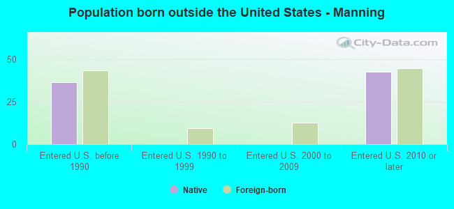 Population born outside the United States - Manning