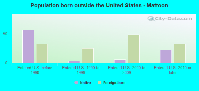 Population born outside the United States - Mattoon