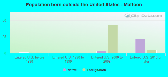 Population born outside the United States - Mattoon