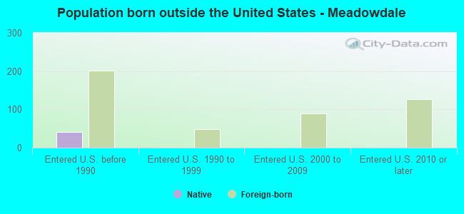Population born outside the United States - Meadowdale