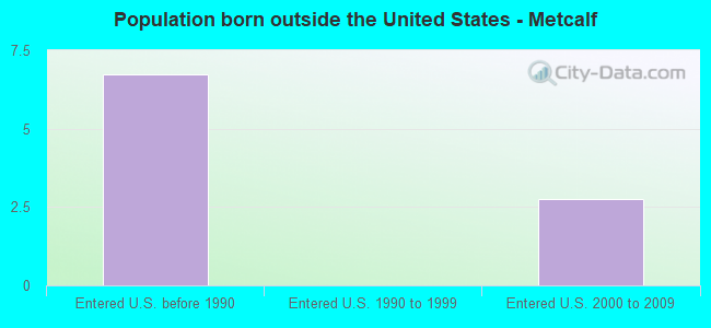 Population born outside the United States - Metcalf