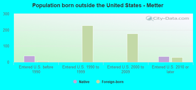 Population born outside the United States - Metter