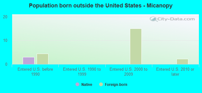 Population born outside the United States - Micanopy