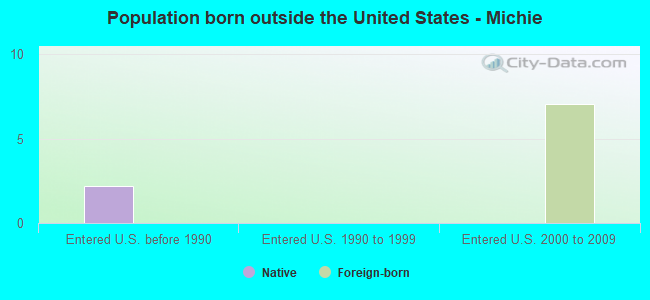 Population born outside the United States - Michie