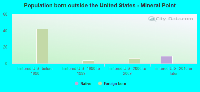 Population born outside the United States - Mineral Point