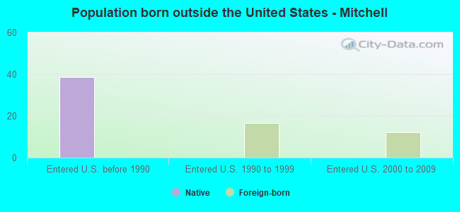 Population born outside the United States - Mitchell