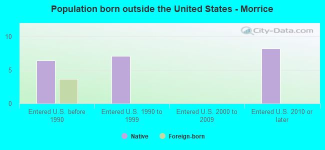 Population born outside the United States - Morrice