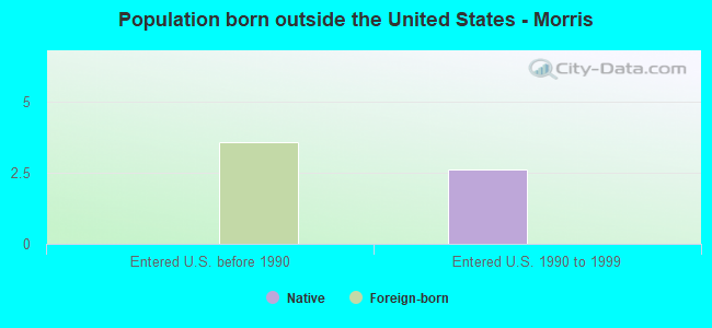 Population born outside the United States - Morris