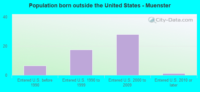 Population born outside the United States - Muenster