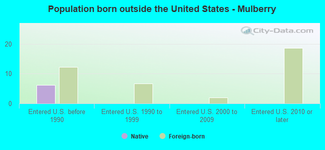 Population born outside the United States - Mulberry