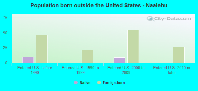 Population born outside the United States - Naalehu