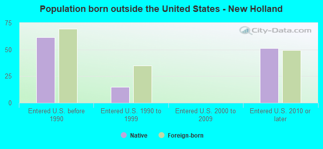 Population born outside the United States - New Holland