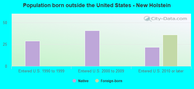 Population born outside the United States - New Holstein
