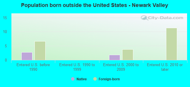 Population born outside the United States - Newark Valley