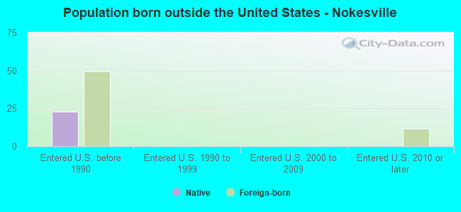 Population born outside the United States - Nokesville
