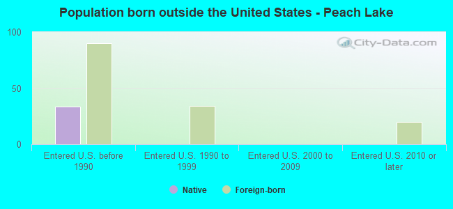 Population born outside the United States - Peach Lake