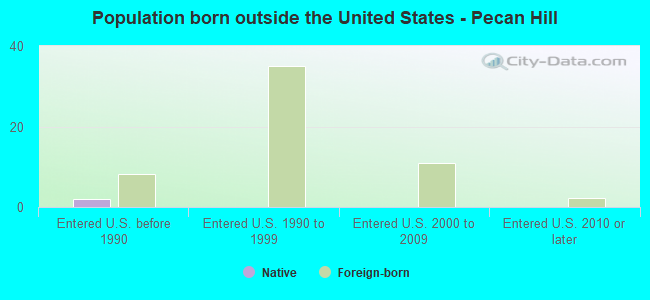 Population born outside the United States - Pecan Hill