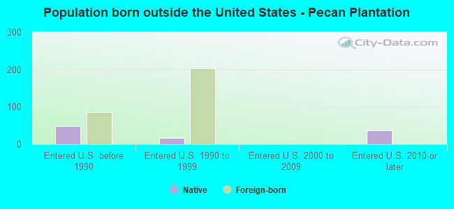 Population born outside the United States - Pecan Plantation